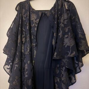 Connected Apparel Navy Floral Jumpsuit